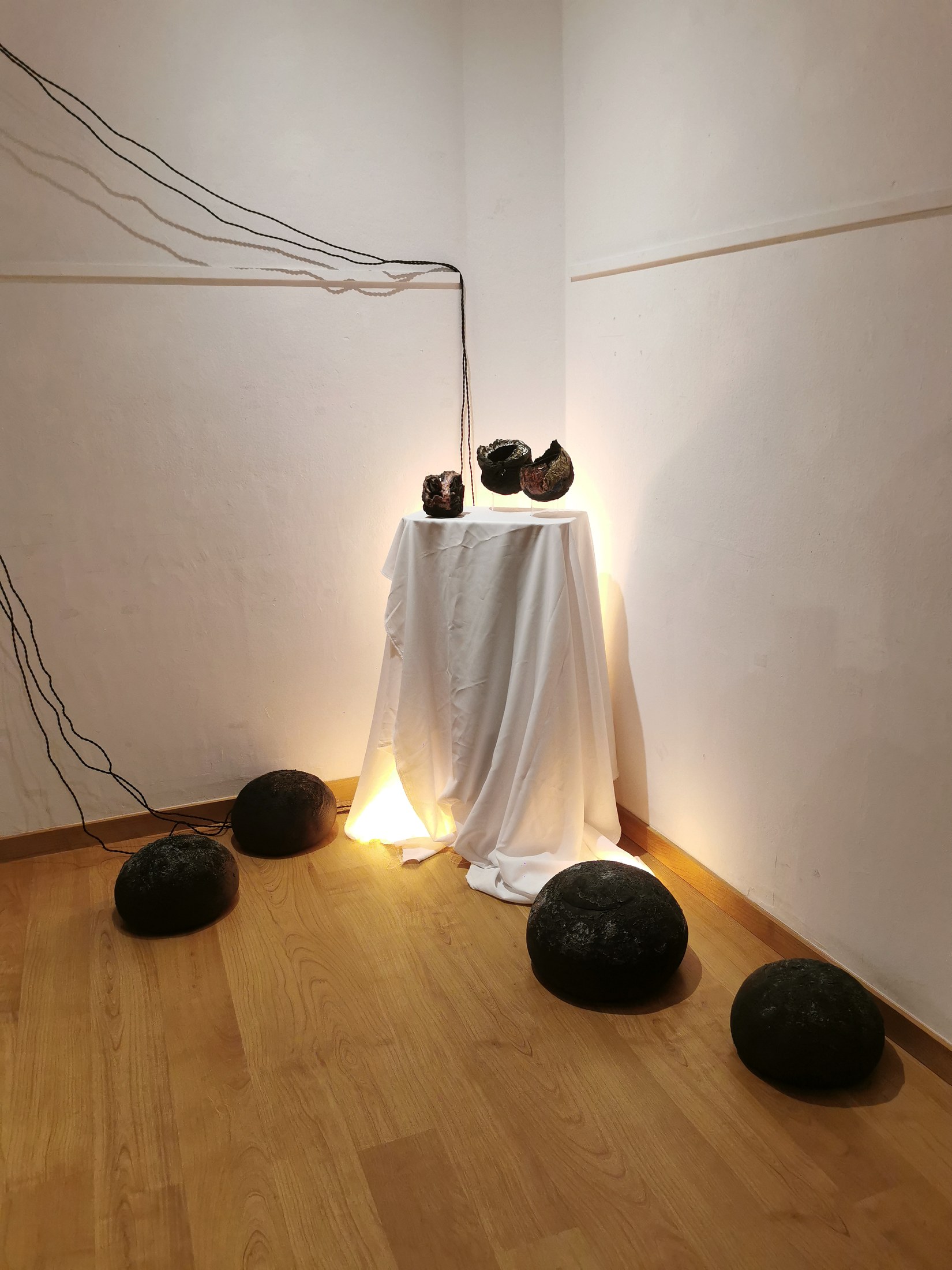 Instal·lació expositiva amb llum i espai buit